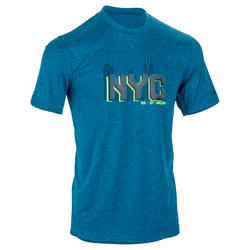TEE SHIRT DE BASKETBALL HOMME DEBUTANT/ CONFIRME FAST TARMAK NYC BLEU JAUNE