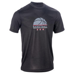 TEE SHIRT DE BASKETBALL HOMME DEBUTANT/ CONFIRME FAST TARMAK 1/2 BALLON NOIR