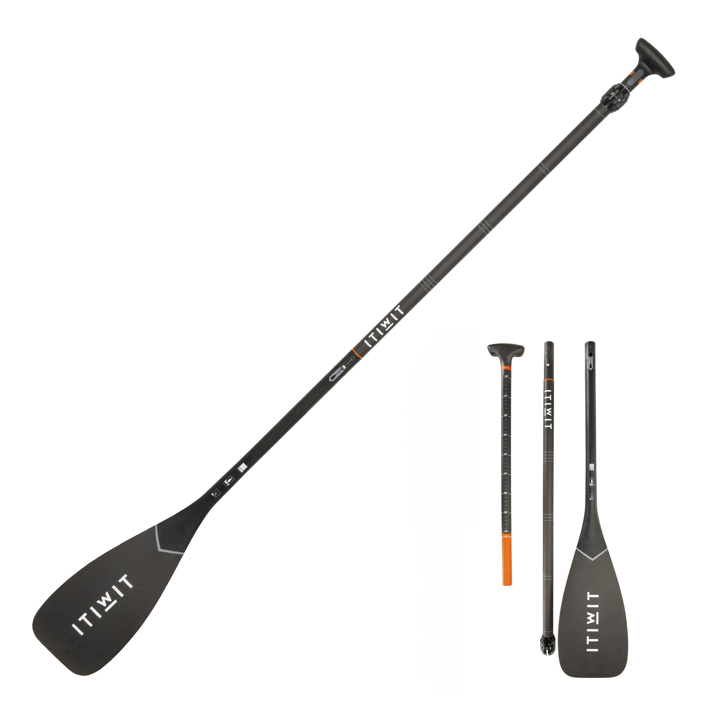 Push pin detachable SUP or kayak paddle 9/12