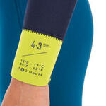 Combinaison Surf 500 Neoprene 4 3 Mm Enfant Bleu Jaune Pour Les Clubs Et Collectivites Decathlon Pro