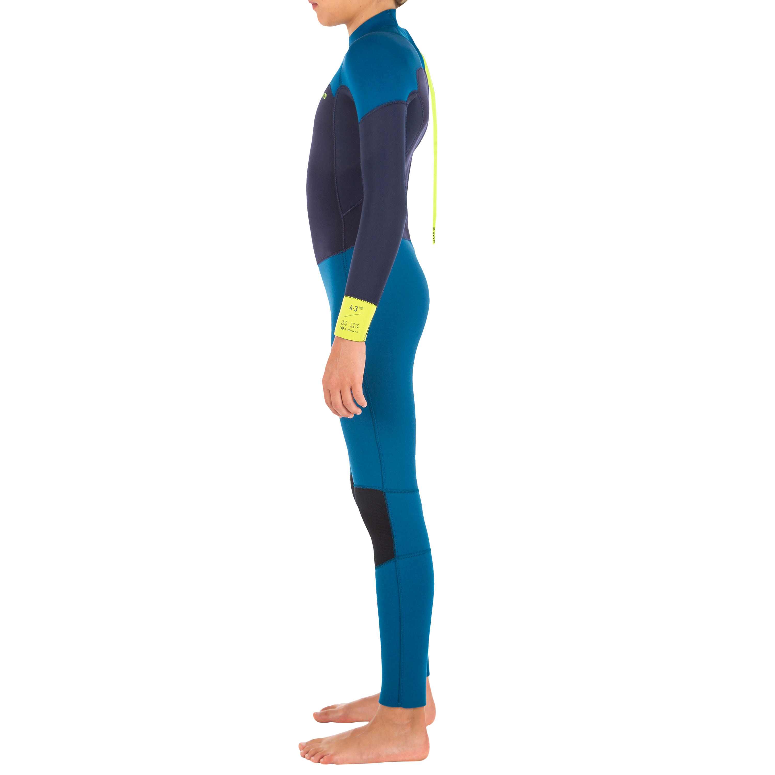 Child's surfing wetsuit 4/3 mm Neoprene - 500 CW Blue - OLAIAN
