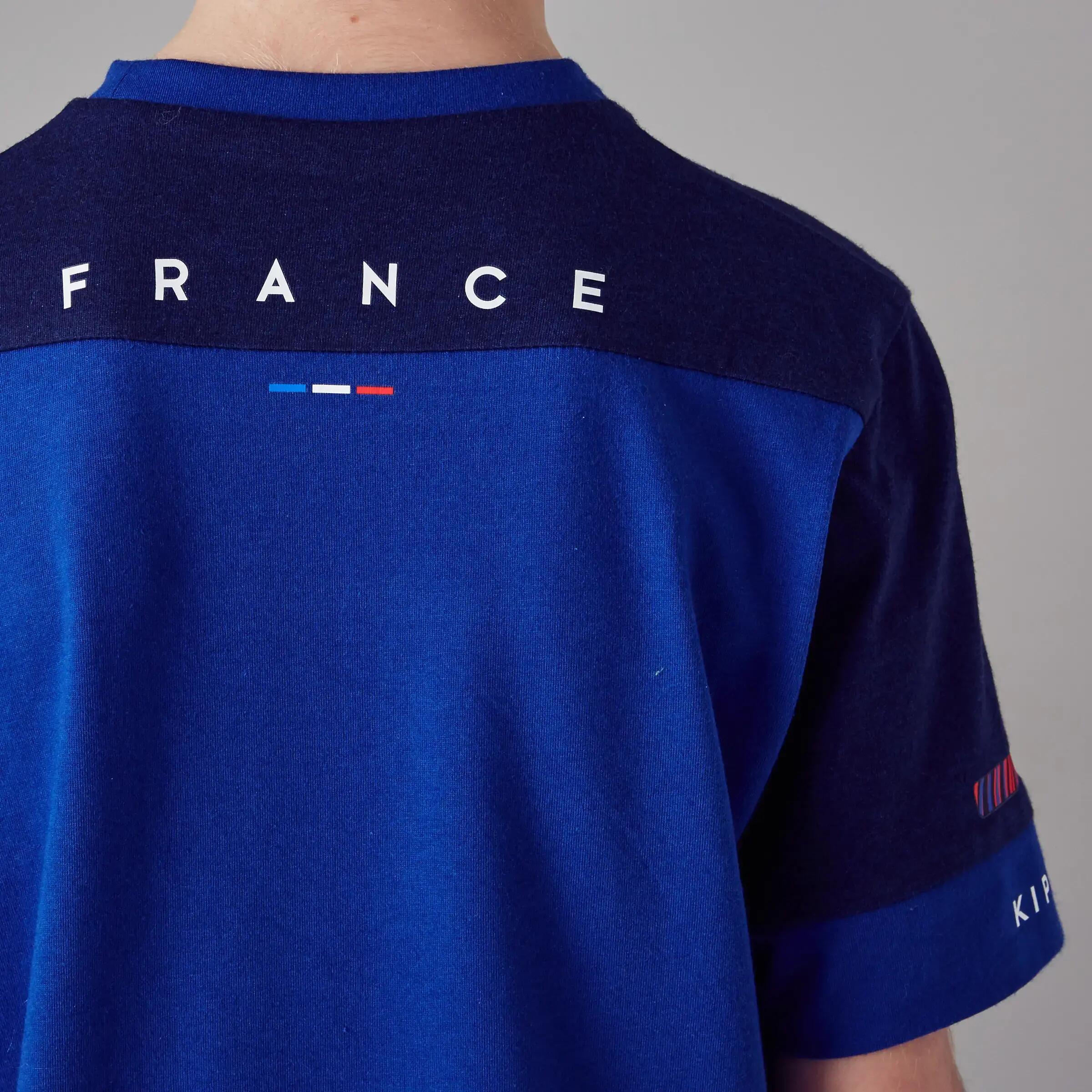FF100 Kids' Football France T-Shirt - Blue 7/13