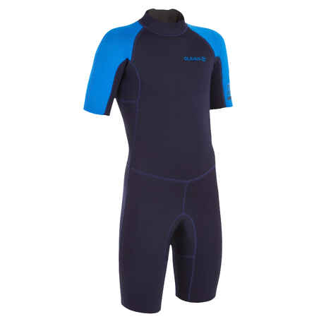 100 kid's 1.5mm neoprene blue Shorty Surfing wetsuit