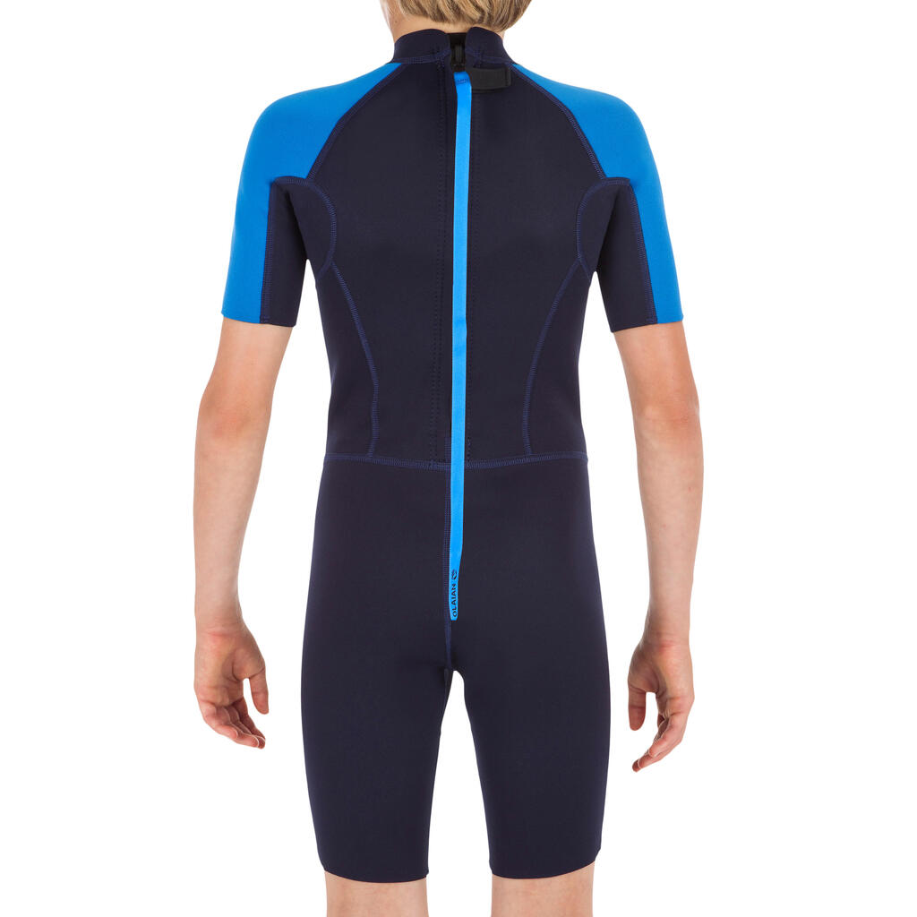 Παιδική κοντή στολή 100 για surf από neoprene 1.5mm - Μοβ/Ροζ