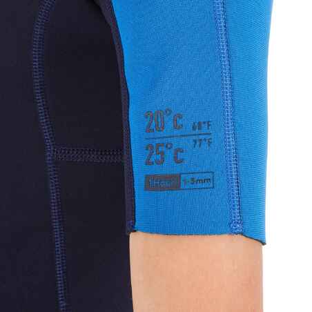 Παιδική κοντή στολή 100 για surf από neoprene 1,5 mm - Μπλε Μαρέν