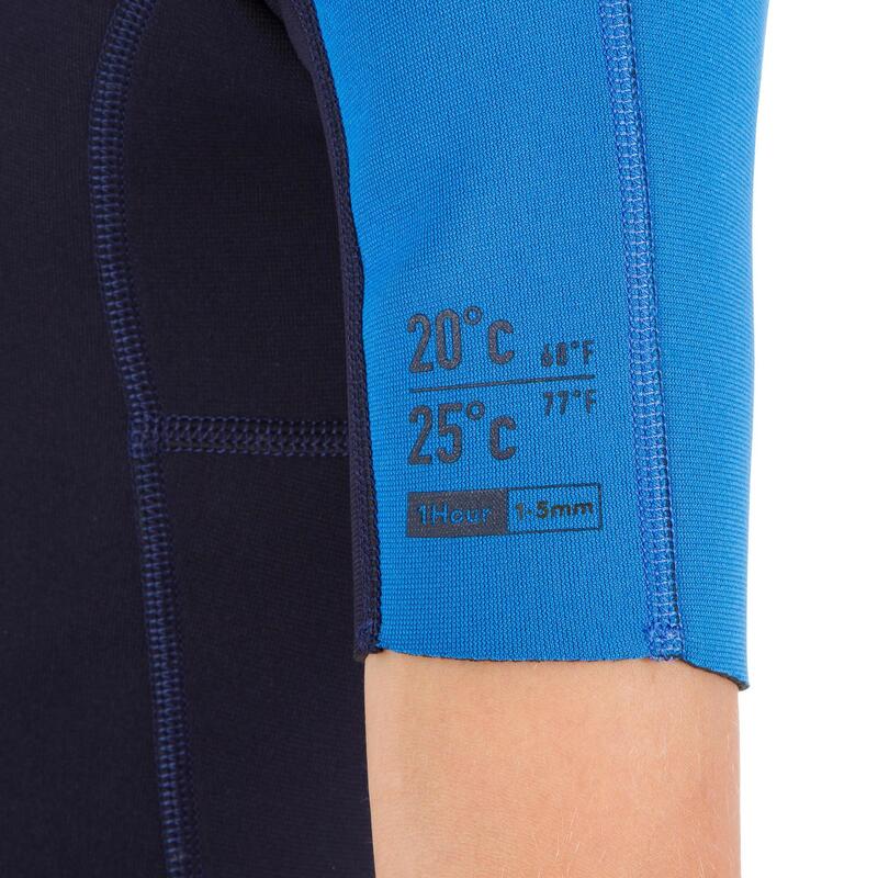 Shorty wetsuit kind 100 1,5 mm blauw/blauw