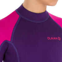 100 Surf Shorty kids’ Wetsuit 1.5 mm neoprene - Purple/Pink