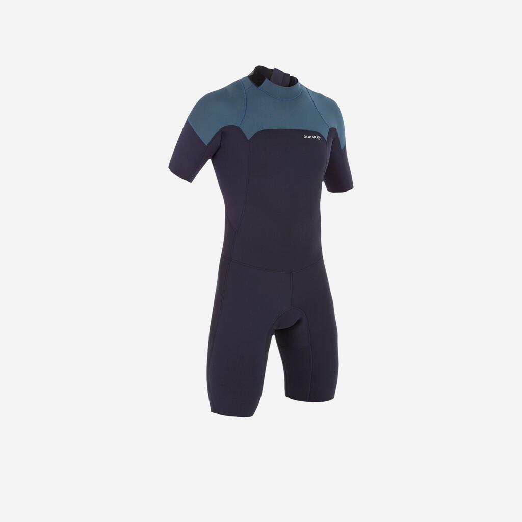 Combinaison Surf Shorty 500 stretch Néoprène 1,5 mm homme bleu gris