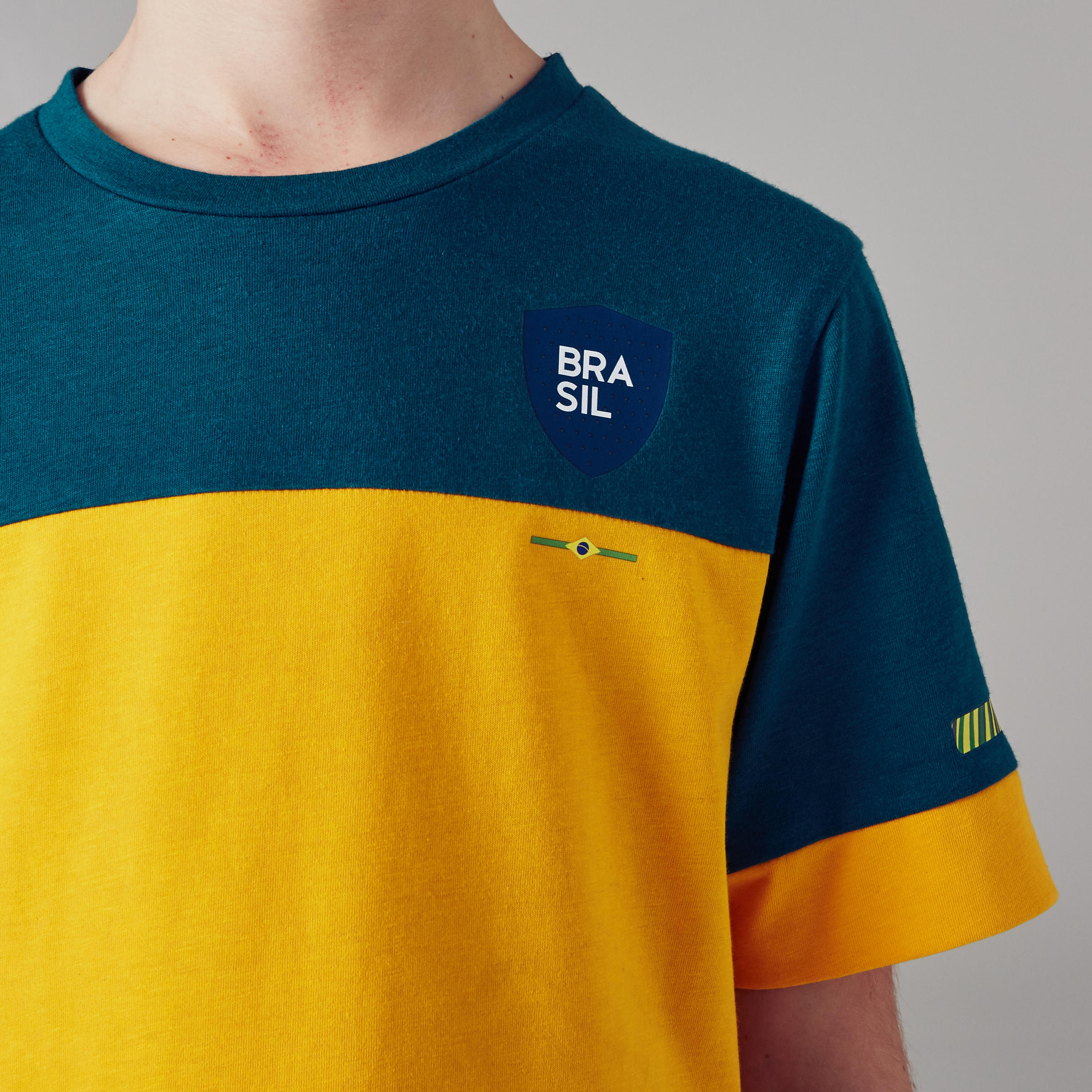 T-shirt de Futebol Criança FF100 Brasil 6/13