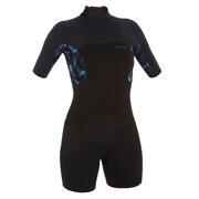 ODIJELO ZA SURFANJE SHORTY 500 RASTEZLJIVO OD NEOPRENA 2 mm ŽENSKO CRNO