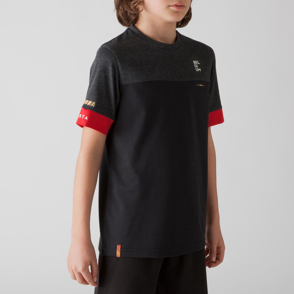 FF100 Kids' Belgium Football T-Shirt - Black