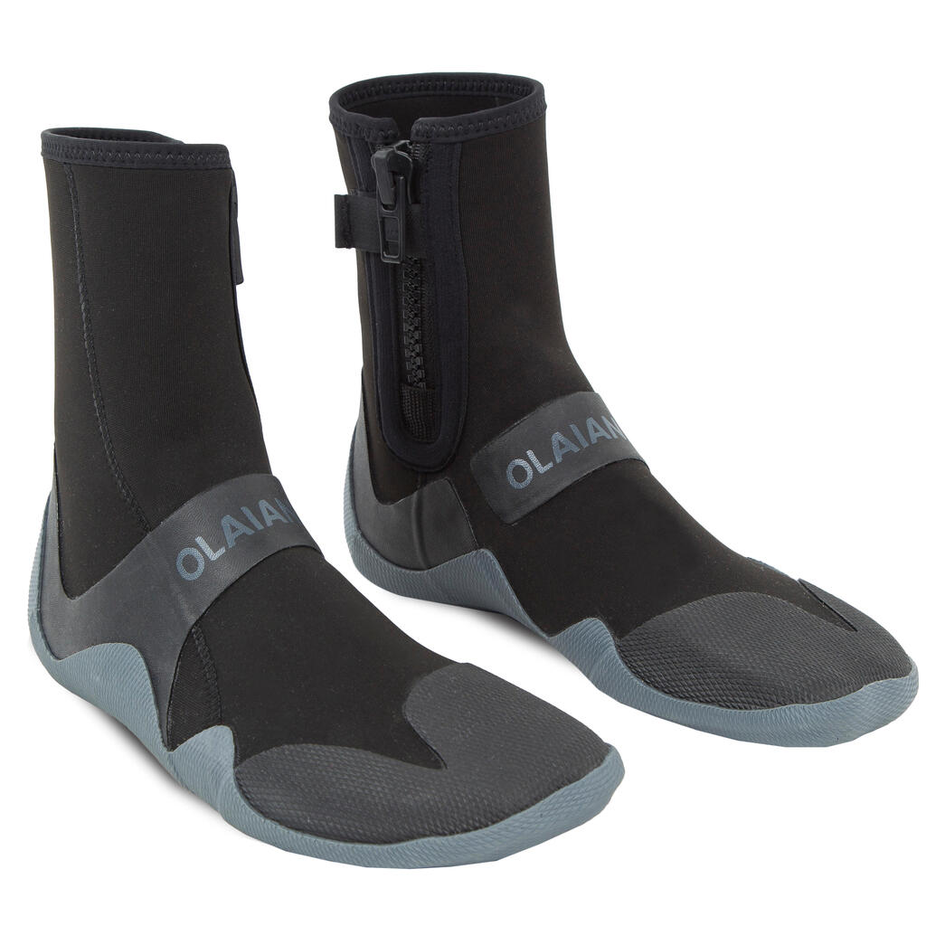 Neoprénová obuv 500 na surf 3 mm čierno-sivá