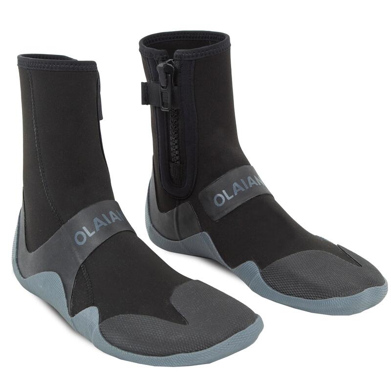 Neoprensocken Surfen Neopren 3 mm Zip 500 schwarz/grau