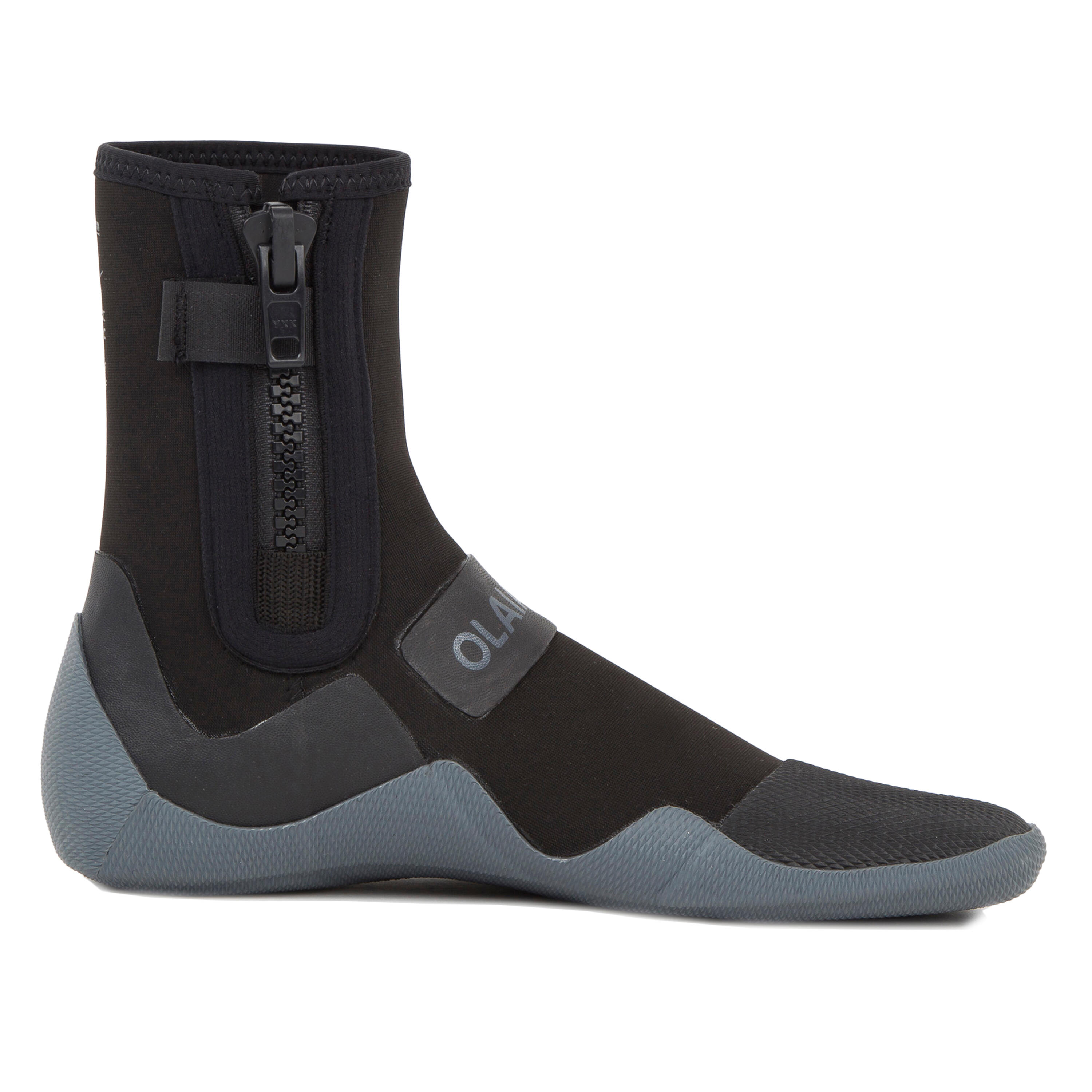 500 Ankle boot surfing Booties 3 mm neoprene zip - Black/Grey 3/7
