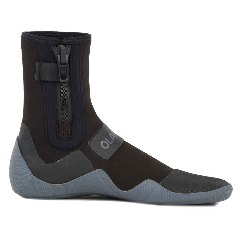Surfing Neoprene Zip Booties 500 3 mm Black/Grey Decathlon