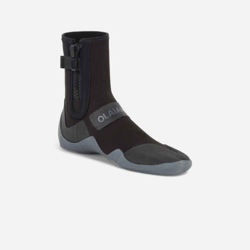 Neoprenschuhe Surfen 500 3 mm hoch mit Reißverschluss schwarz