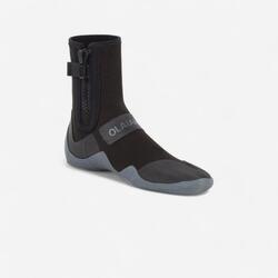 拉鍊式氯丁橡膠(neoprene)衝浪短靴500 3 mm-黑色/灰色
