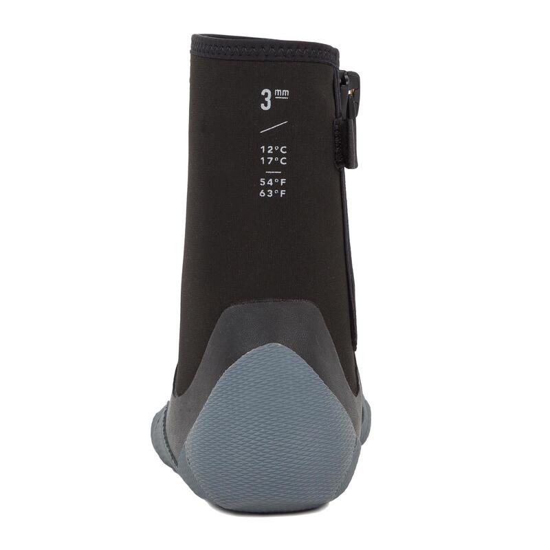 Neoprensocken Surfen Neopren 3 mm Zip 500 schwarz/grau