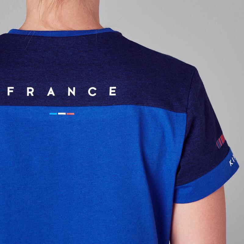 Tricou Fotbal FF100 Franța Albastru Damă 