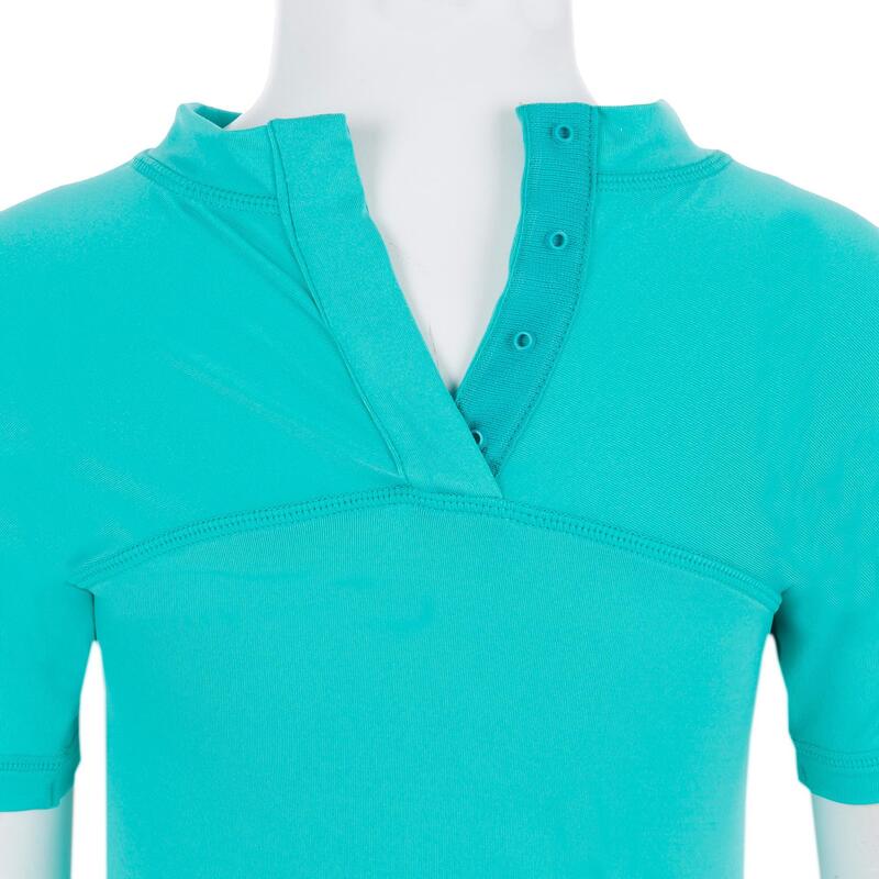 tee shirt anti UV surf top 100 manches courtes bébé turquoise