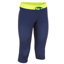 500 Kids' UV Protection Surfing Cropped Trousers - Navy Blue