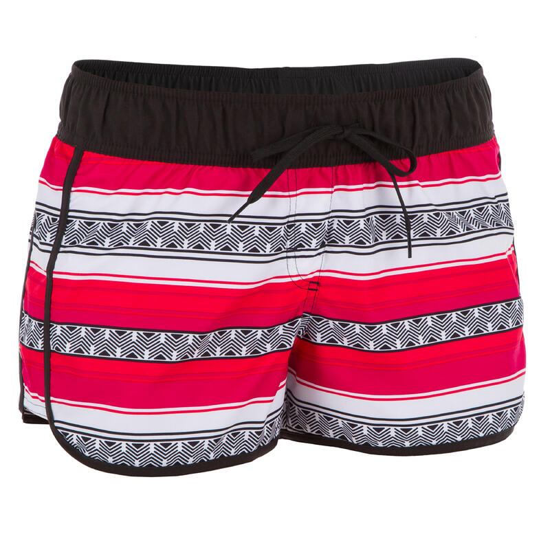 Boardshort femme TINI GUARANA ceinture élastiquée et cordon de serrage