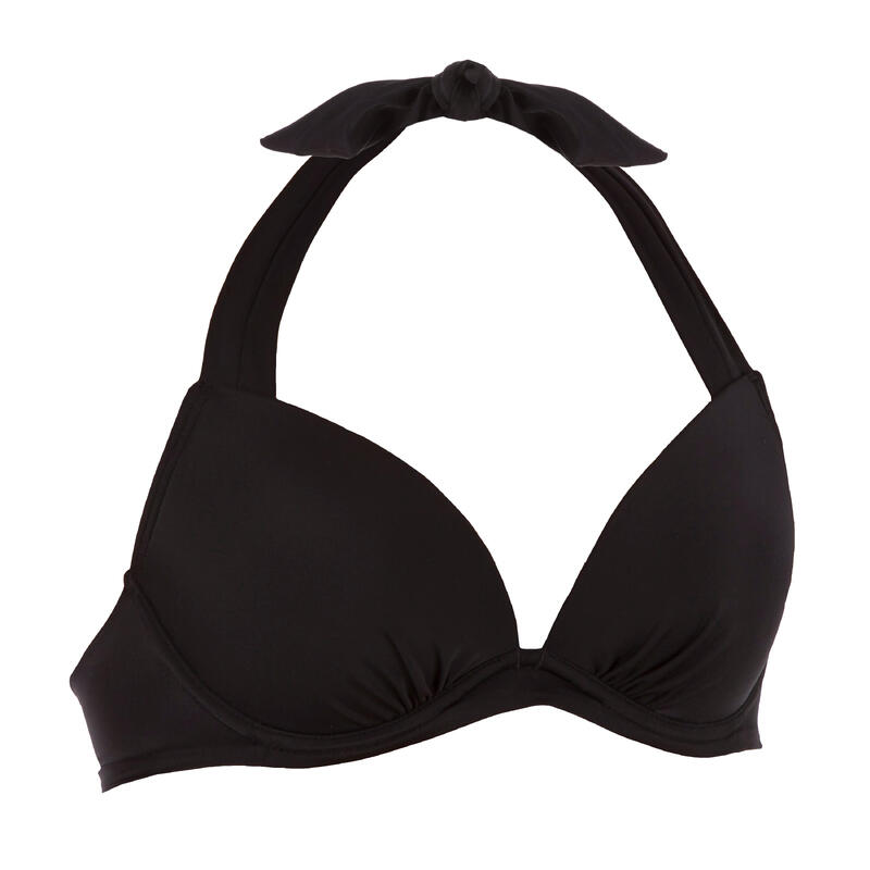 Bikini-Oberteil Damen Push-Up Elena angenähte Formschalen schwarz