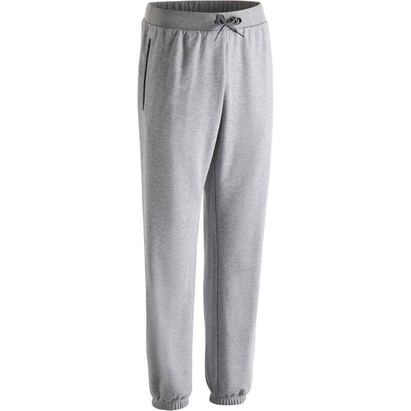 Men's Jogging Bottoms 500 - Mottled Light Grey - Decathlon