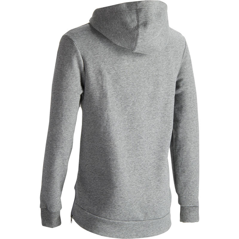 920 Kapusonlu Gym Pilates Sweatshirtu Erkek Alacali Gri Domyos By Decathlon