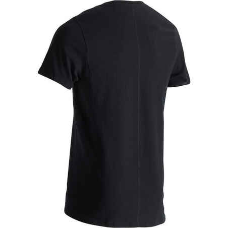 520 Slim-Fit Crew Neck Gym & Pilates T-Shirt - Black Print