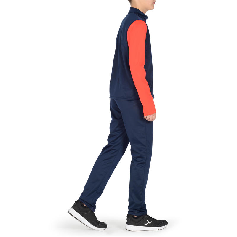 Gym Y Boys Gym Tracksuit Navy Red Domyos By Decathlon
