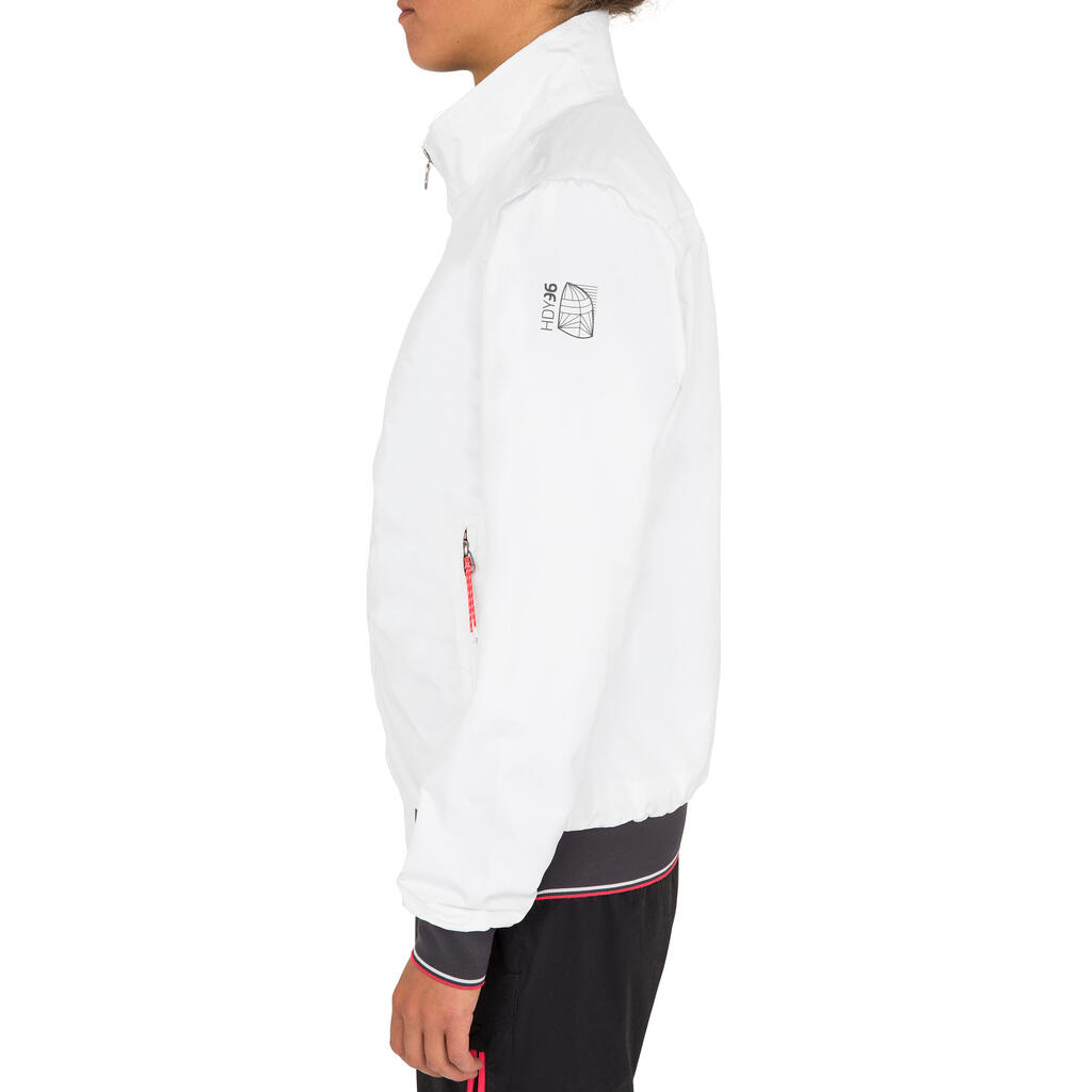 Segeljacke Blouson Sailing 100 wasserdicht winddicht Damen dunkelgrau