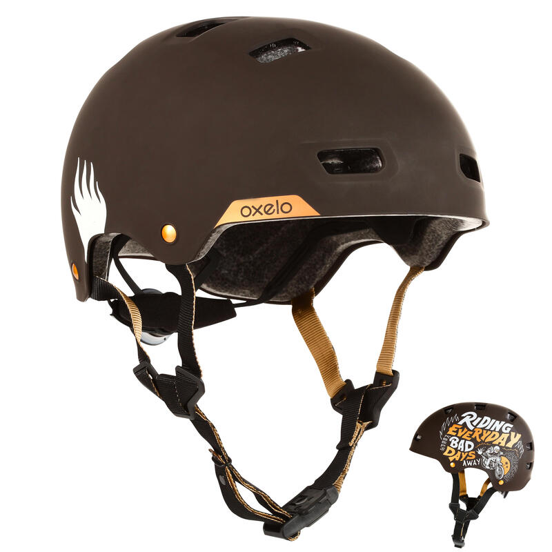 Casque roller skateboard trottinette MF540 BAD DAYS noir