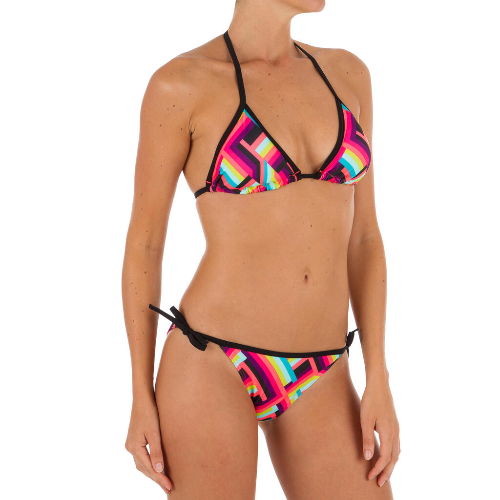 Bikini-Oberteil Damen Triangel herausnehmbare Formschalen Mae Tomei schwarz/rosa