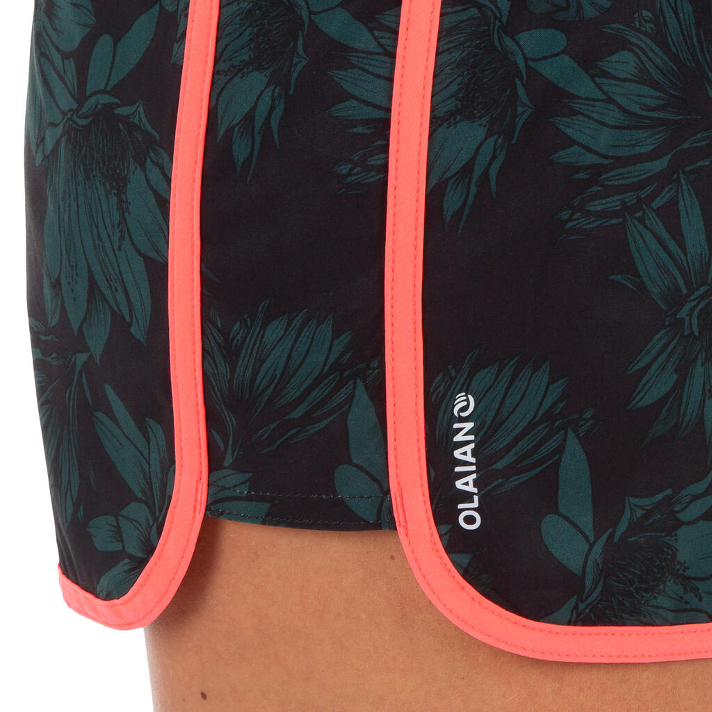 Boardshorts Surfen TINI GRAPHITI elastischer Bund und Zugkordel
