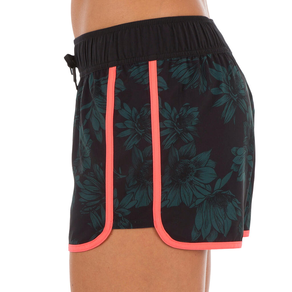 Boardshorts Surfen TINI GRAPHITI elastischer Bund und Zugkordel