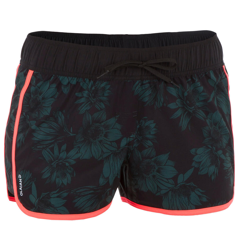 Boardshorts Surfen TINI GRAPHITI elastischer Bund und Zugkordel
