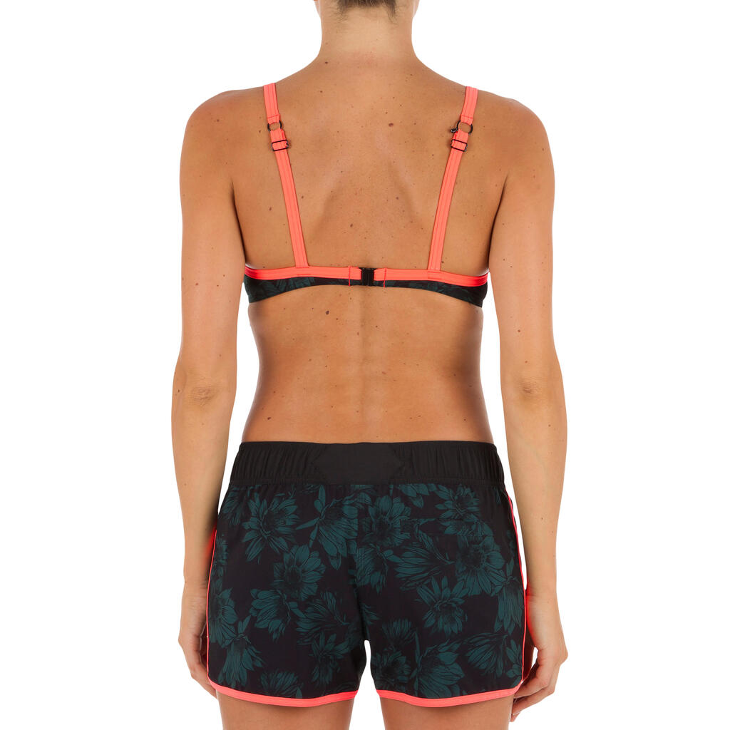 Boardshorts Surfen TINI GRAPHITI elastischer Bund und Zugkordel