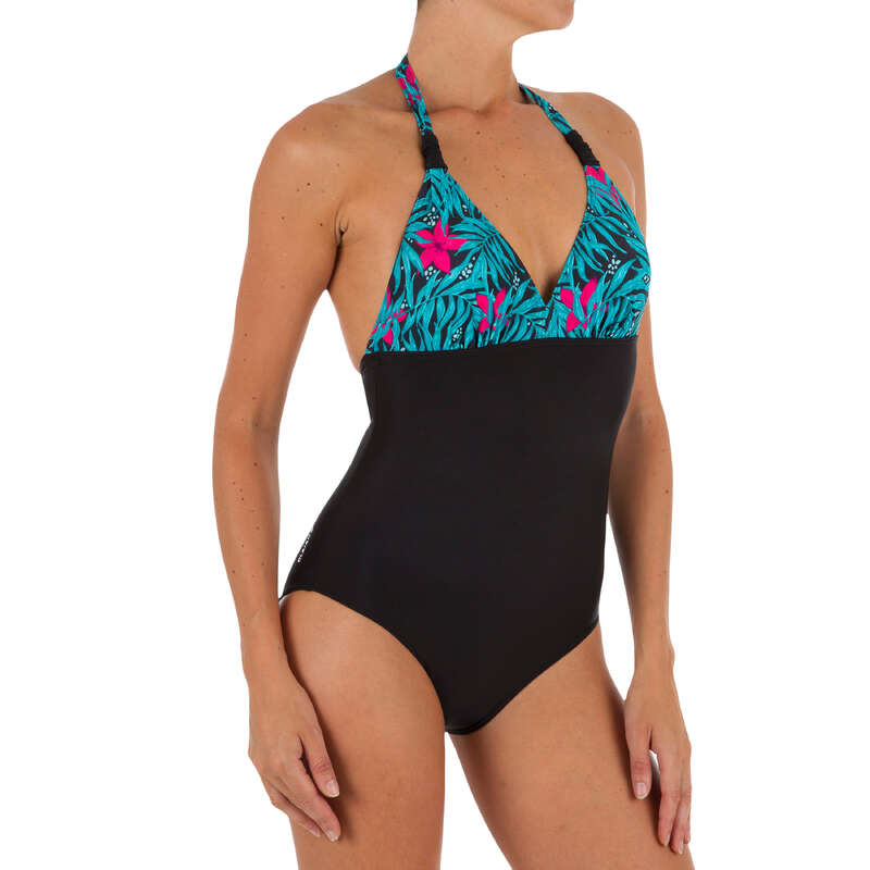 WOMEN BEGINNER SURF SWIMSUIT Surf - Clea 1-Piece - Bali Black OLAIAN - Surf Clothing