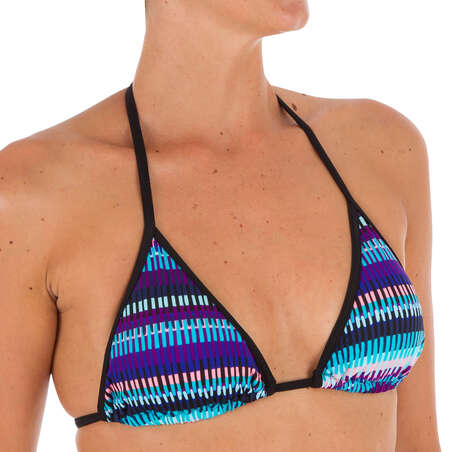 HAUT DE MAILLOT DE BAIN MAE TRIANGLE COULISSANT AVEC COQUES JAZZ BLEU