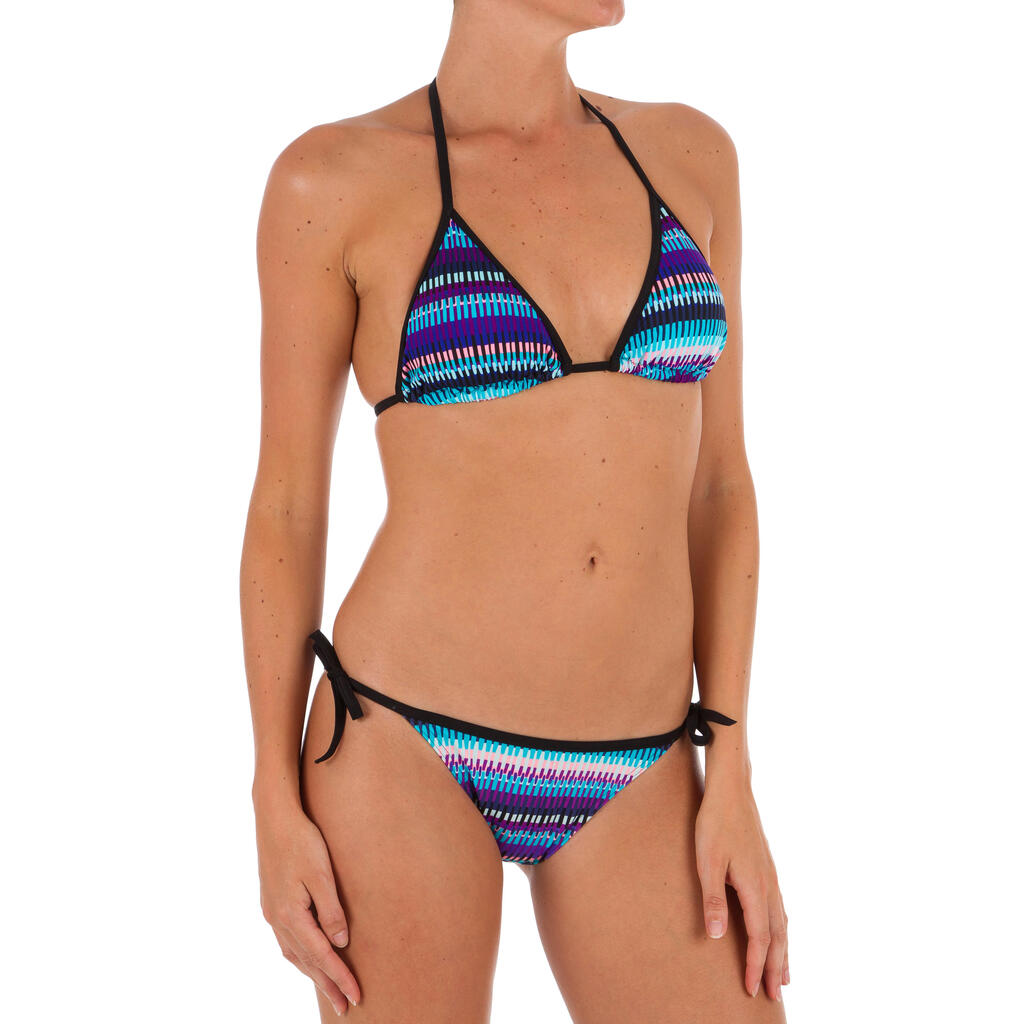 Bikini-Oberteil Damen Triangel mit Formschalen Mae Canggu petrol/schwarz/pink