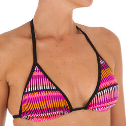 Mae Women's Sliding Triangle Swimsuit Top with Padded Cups - Jazz Pink
