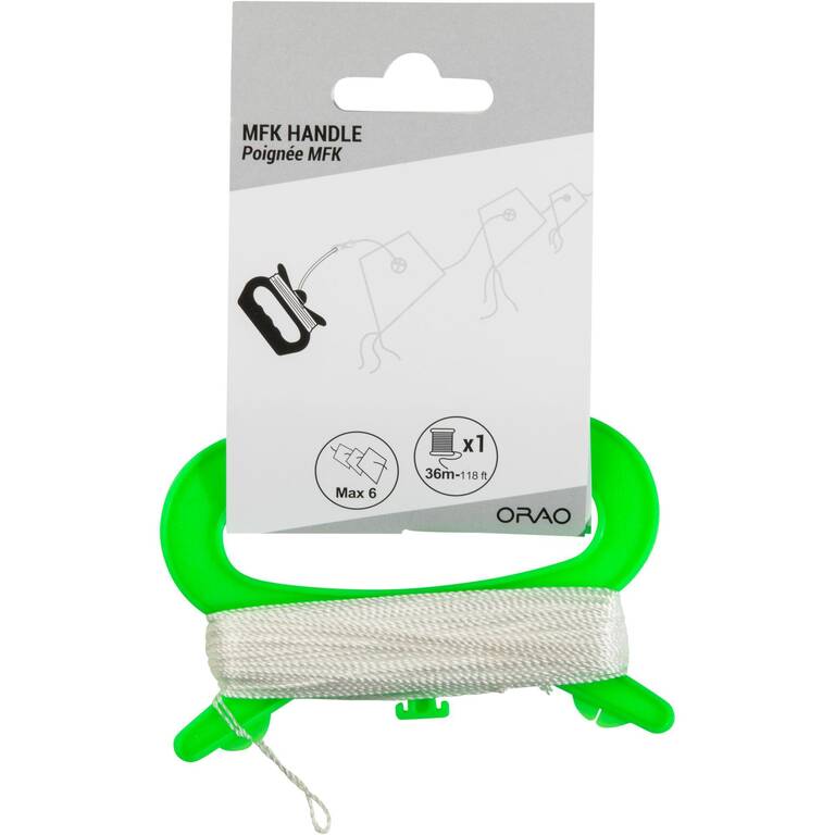 STATIC KITE HANDLE WITH LINE   -  green