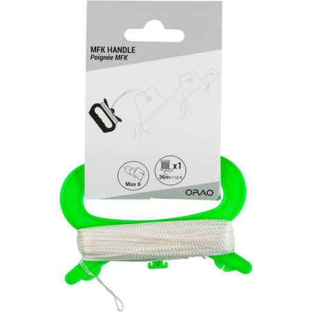 STATIC KITE HANDLE WITH LINE   -  green