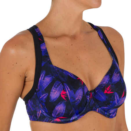 Eden Women's Underwired Minimiser Swimsuit Top - Psycho