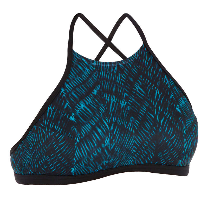 WOMEN INTERMEDIATE SURF SWIMSUITS - Andrea Crop Top - Shibo Blue OLAIAN