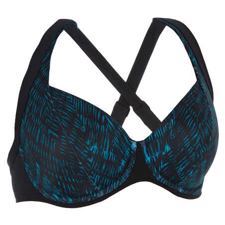 Eden Women's Underwired Minimiser Swimsuit Top - Shibo Blue