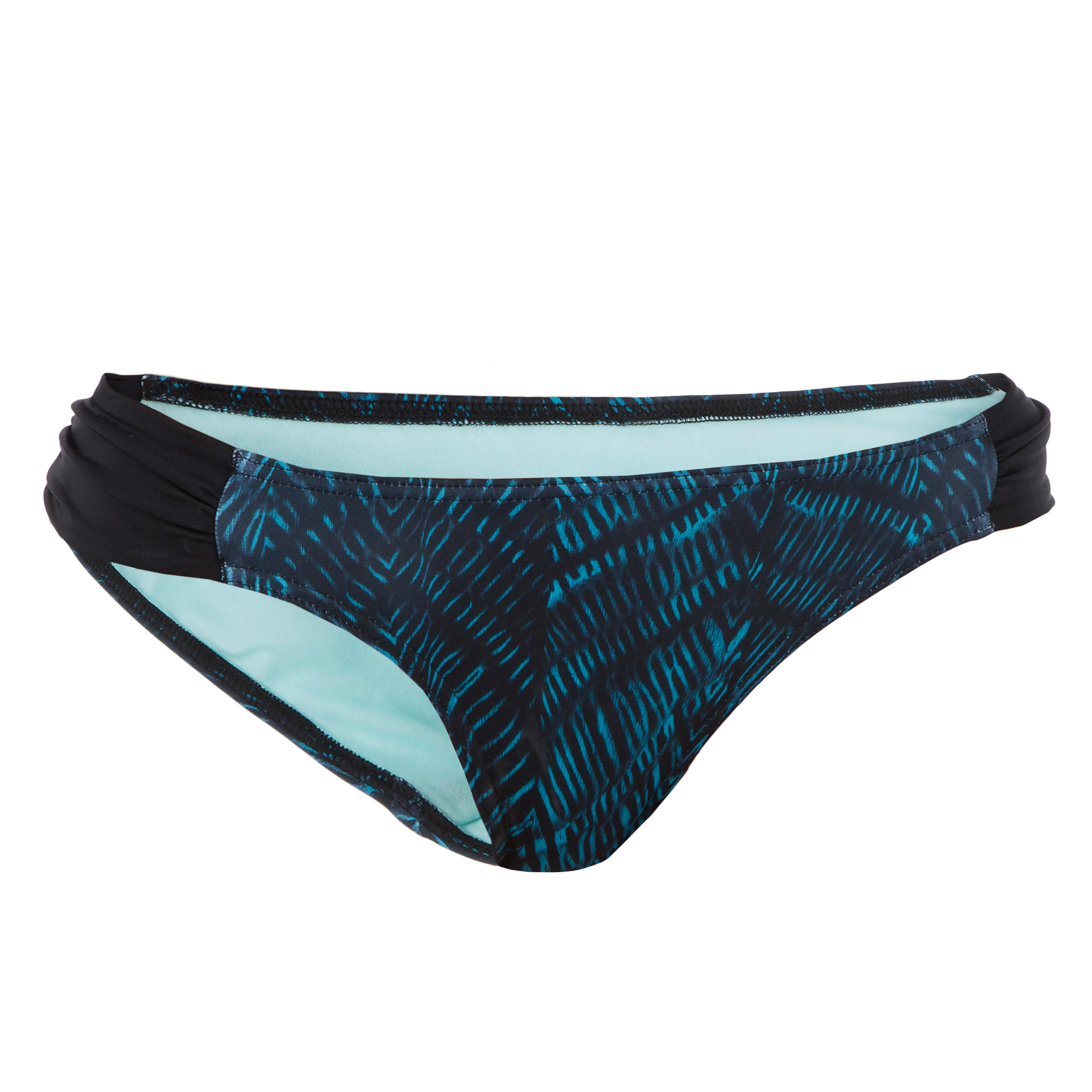 Niki Women's Surfing Swimsuit Bottoms with Gathering at the Sides - Shibo Blue 2/7