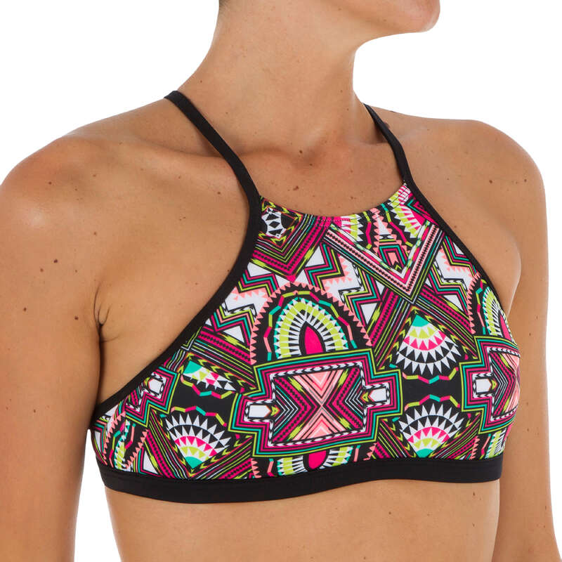 WOMEN INTERMEDIATE SURF SWIMSUITS - Andrea Crop Top - Longi Black OLAIAN