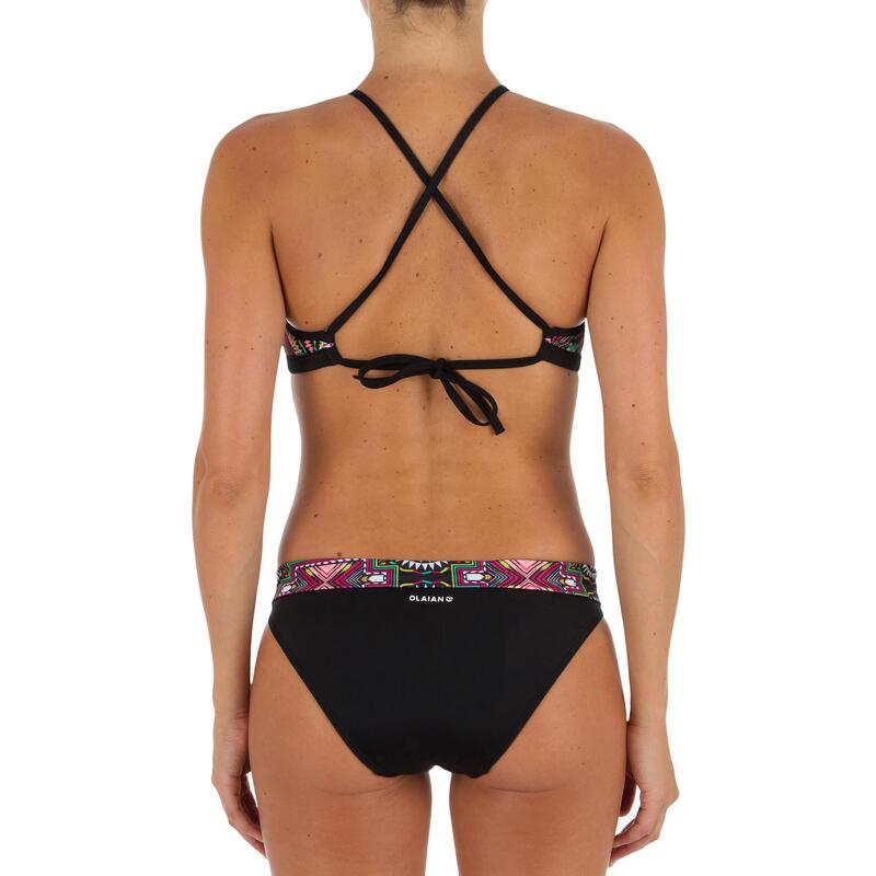 BAS DE MAILLOT DE BAIN TAILLE HAUTE AVEC REVERS NAO LONGI NOIR